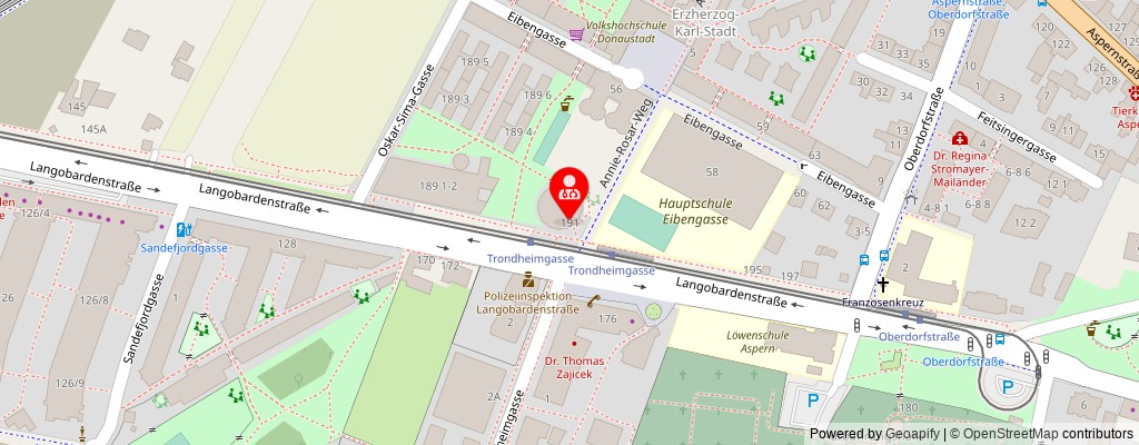 Street map section around the address