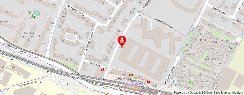 Street map section around the address