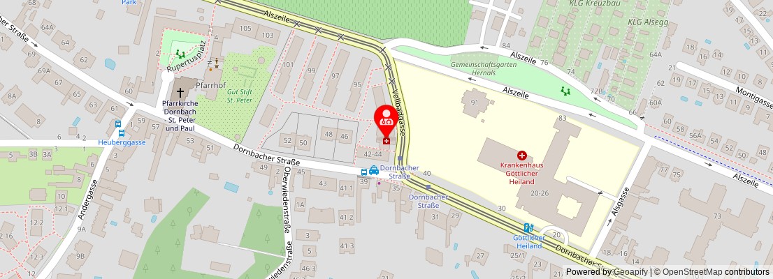 Street map section around the address