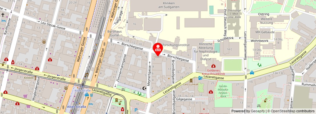 Street map section around the address