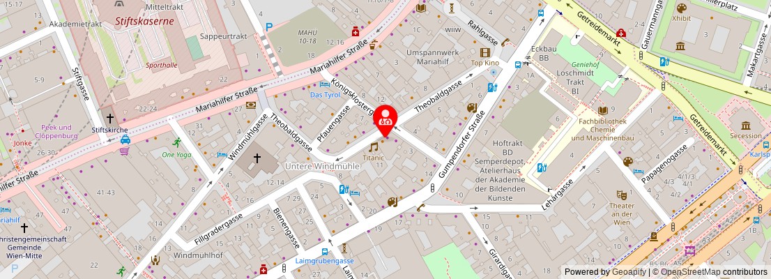Street map section around the address