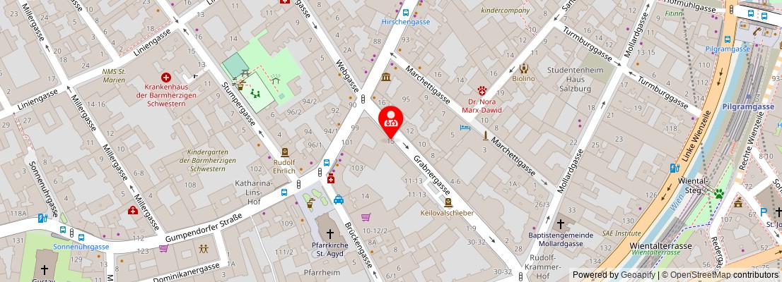 Street map section around the address