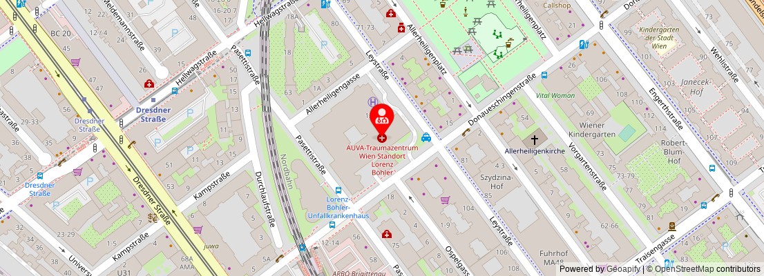 Street map section around the address
