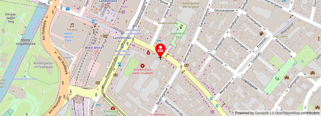 Street map section around the address