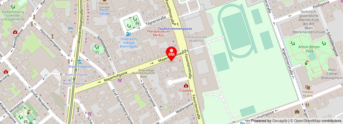 Street map section around the address