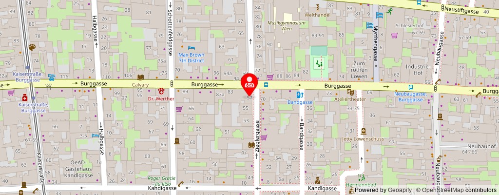 Street map section around the address
