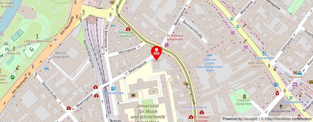 Street map section around the address