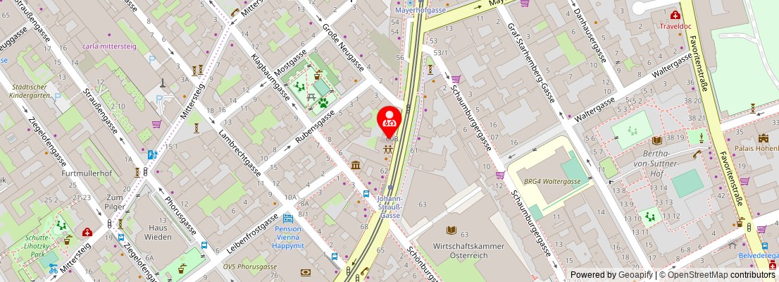 Street map section around the address