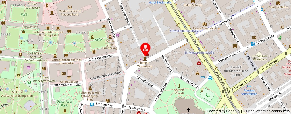 Street map section around the address