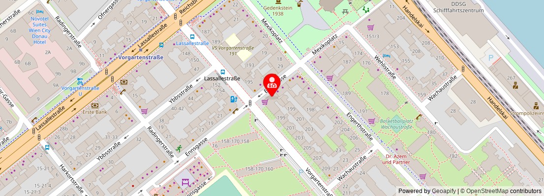 Street map section around the address