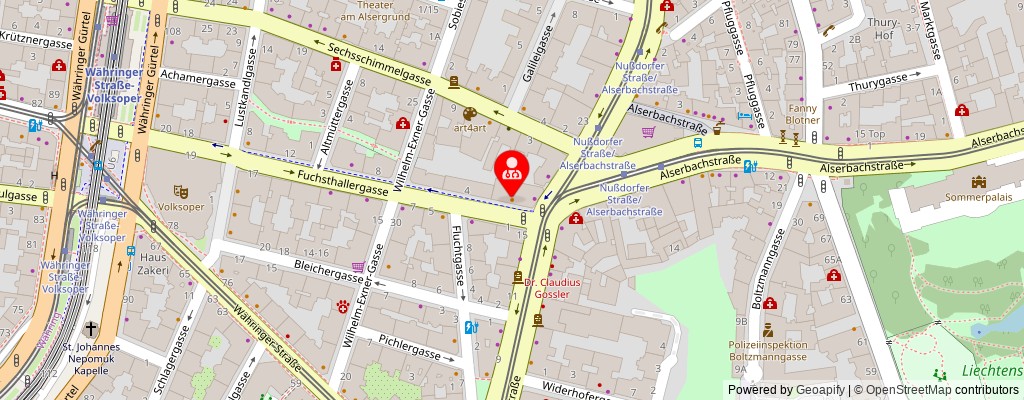 Street map section around the address