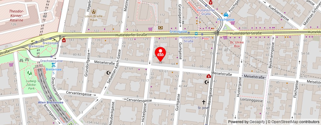 Street map section around the address