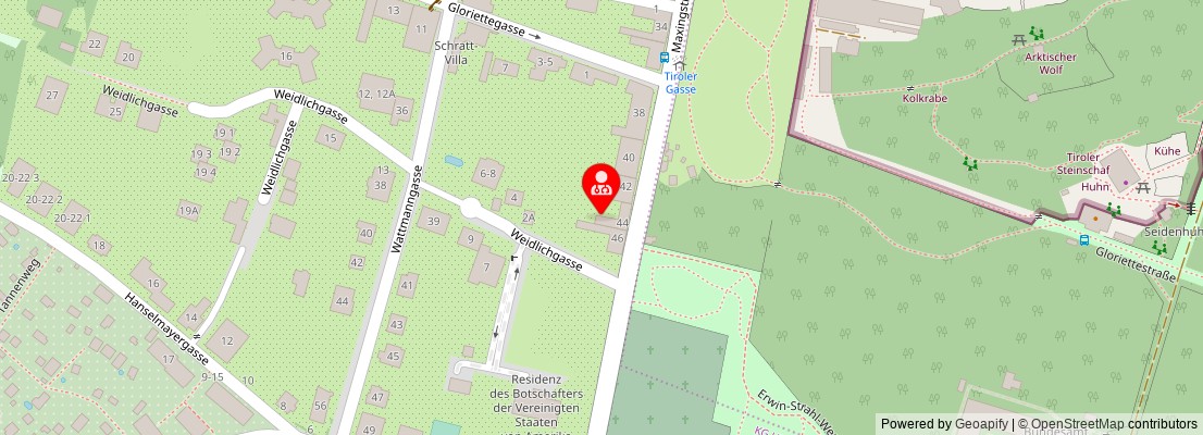 Street map section around the address