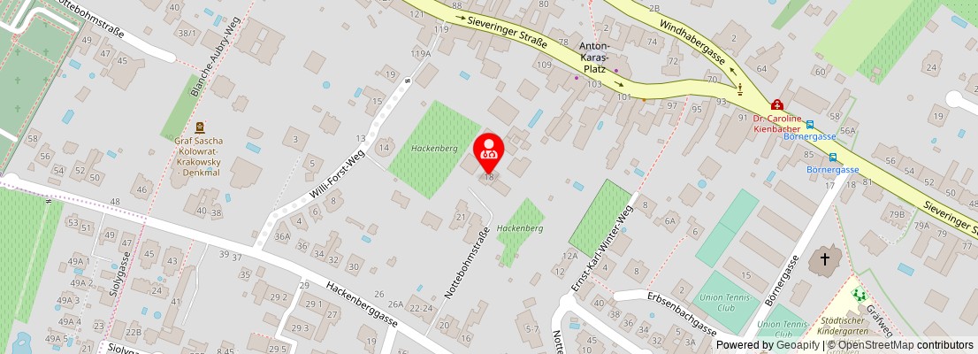 Street map section around the address