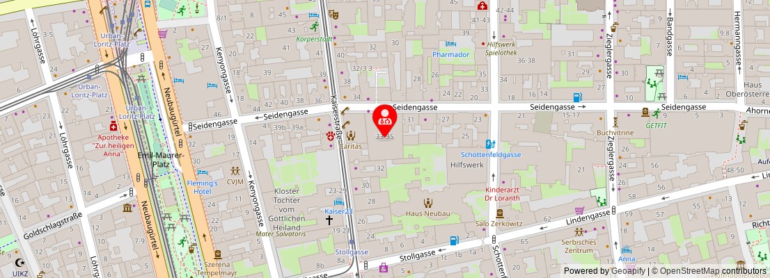 Street map section around the address