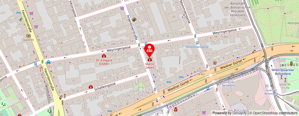 Street map section around the address