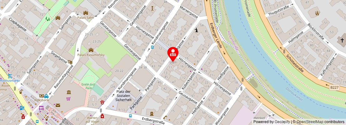 Street map section around the address