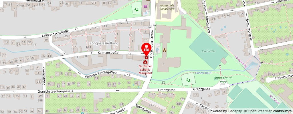 Street map section around the address