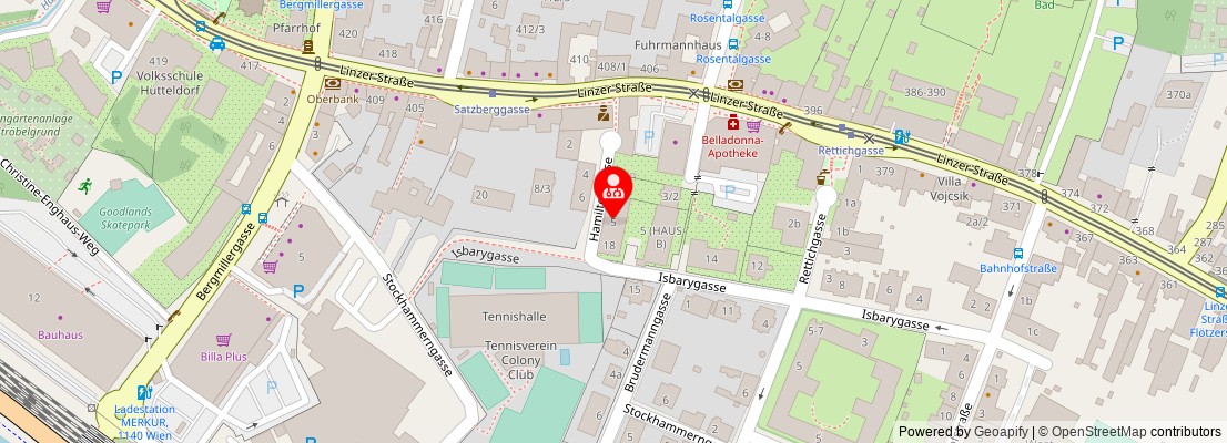 Street map section around the address