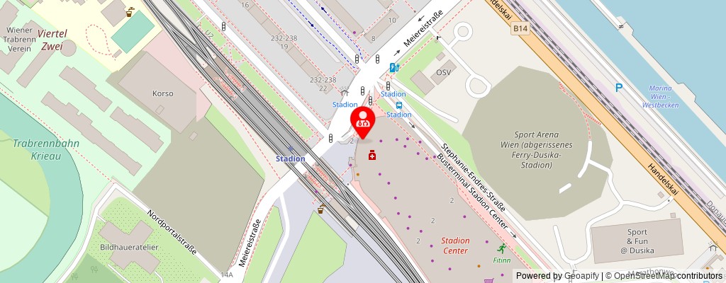 Street map section around the address