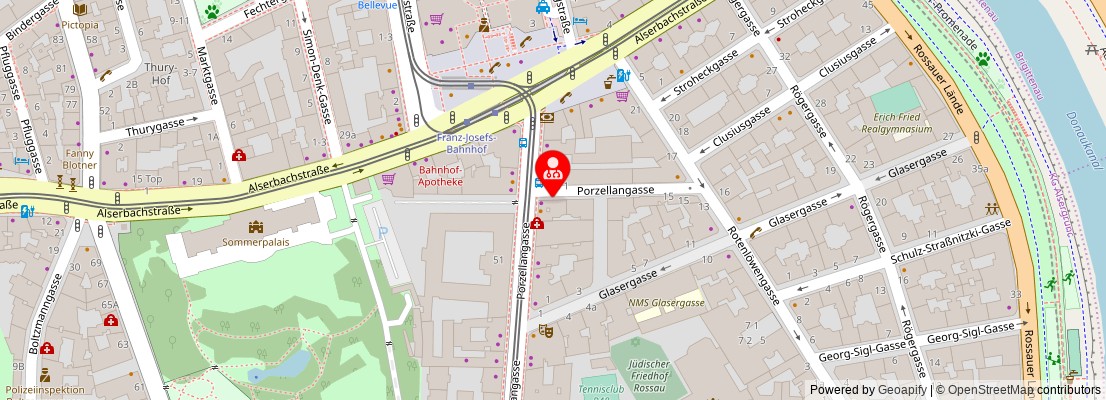Street map section around the address