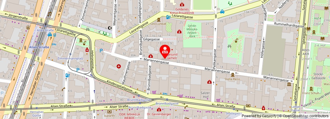 Street map section around the address