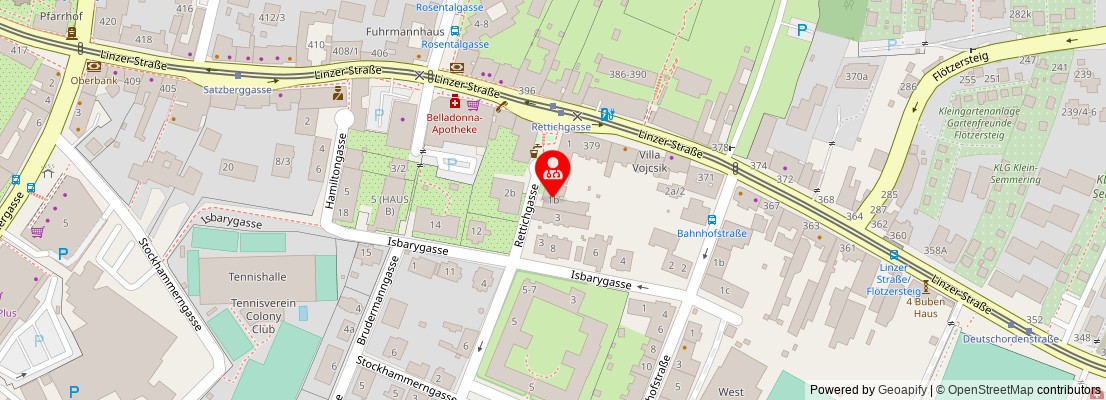 Street map section around the address