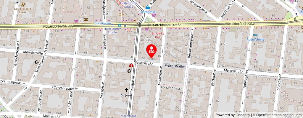 Street map section around the address