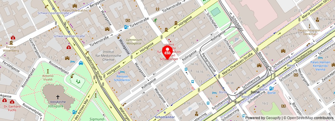 Street map section around the address