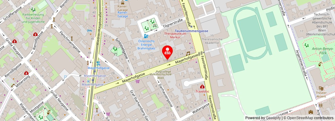 Street map section around the address