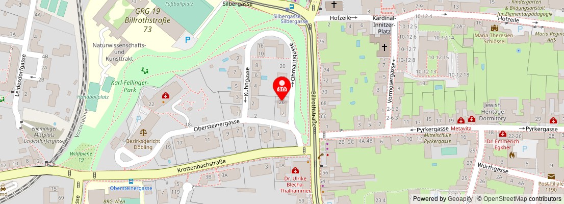 Street map section around the address