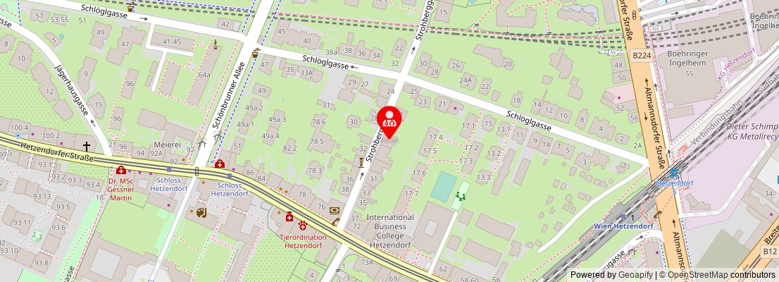 Street map section around the address