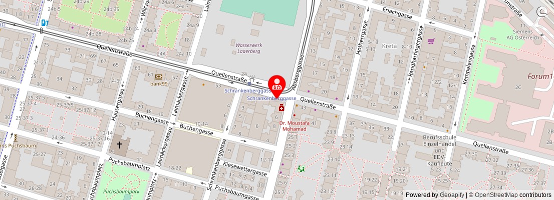 Street map section around the address