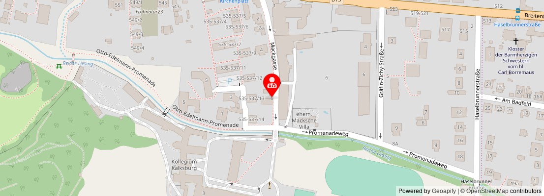Street map section around the address