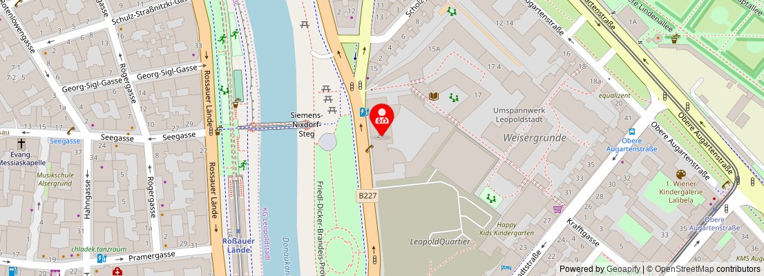 Street map section around the address