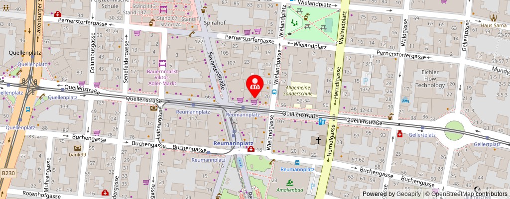 Street map section around the address