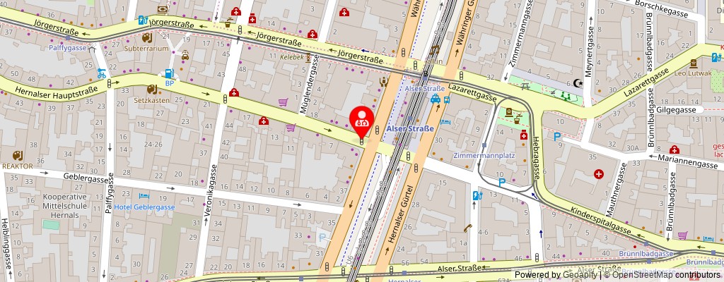 Street map section around the address