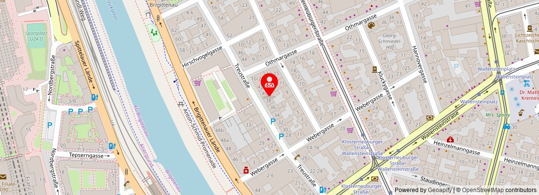 Street map section around the address