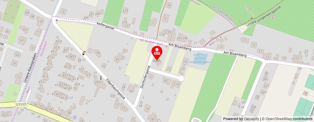 Street map section around the address