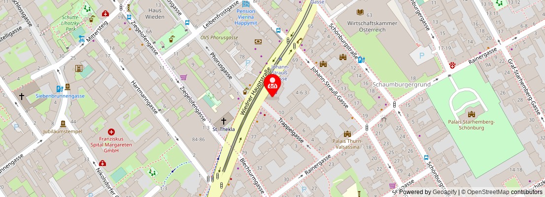 Street map section around the address