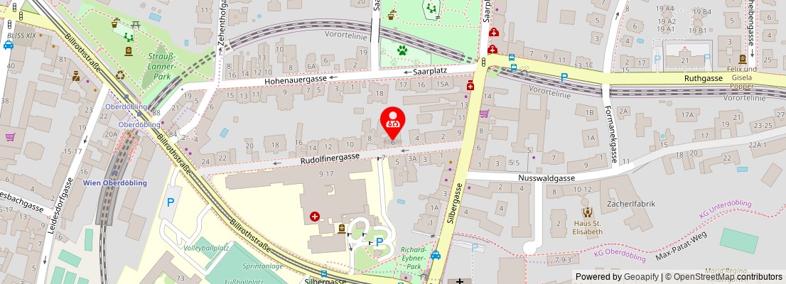 Street map section around the address