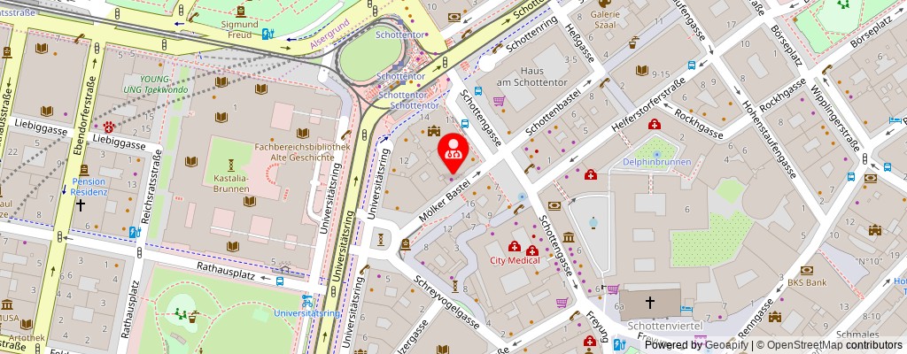 Street map section around the address