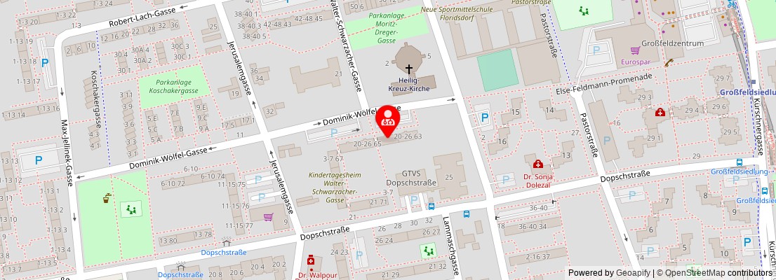 Street map section around the address
