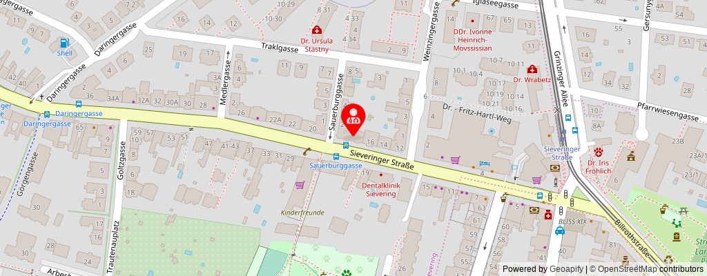 Street map section around the address