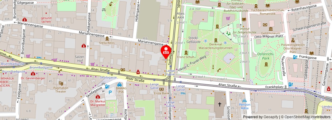 Street map section around the address