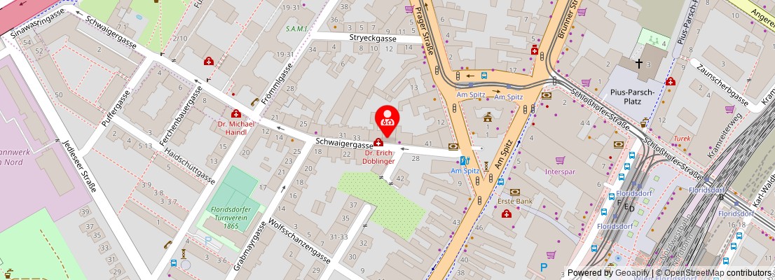 Street map section around the address