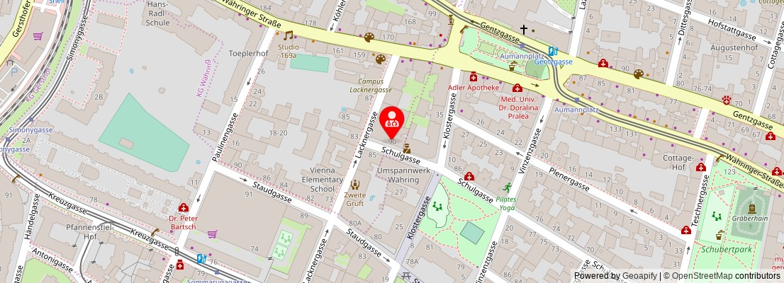 Street map section around the address