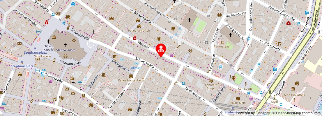 Street map section around the address
