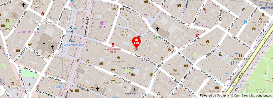 Street map section around the address