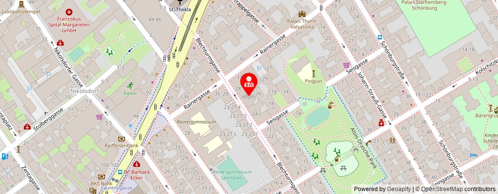 Street map section around the address